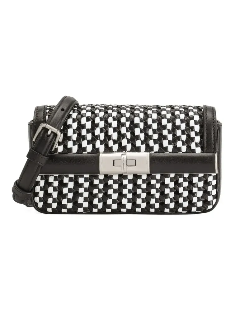 Dolce & Gabbana Geflochtene Schultertasche - Schwarz Schwarz