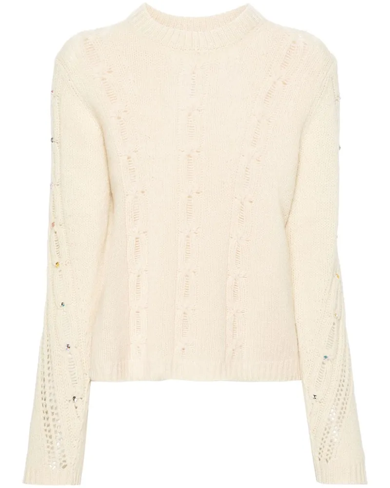 Zadig & Voltaire Morley Pullover mit Zopfmuster Nude