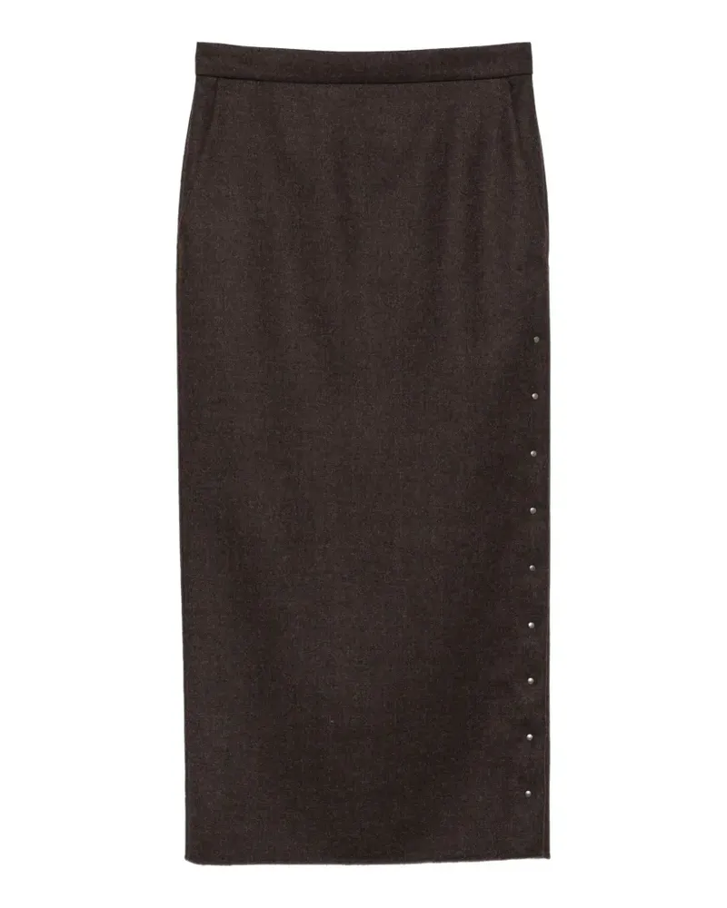 Max Mara press-stud-detail midi skirt - Braun Braun
