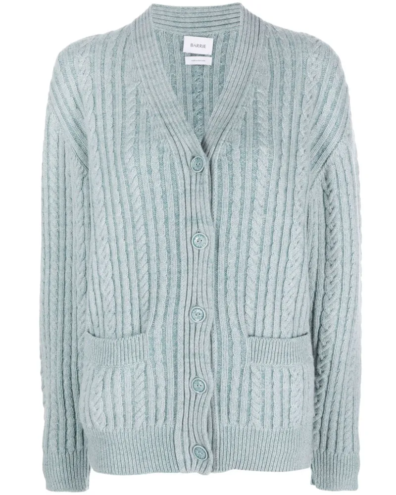 Barrie Cardigan mit Zopfmuster Blau