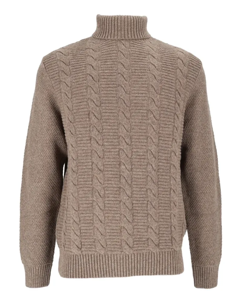 Barbour cable-knit roll-neck sweater - Nude Nude