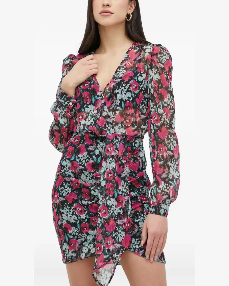 Morgan floral V-neck mini dress - Rosa Rosa