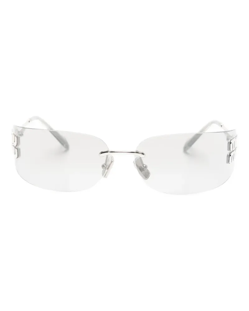 Miu Miu logo-embellished rimless sunglasses - Silber Silber