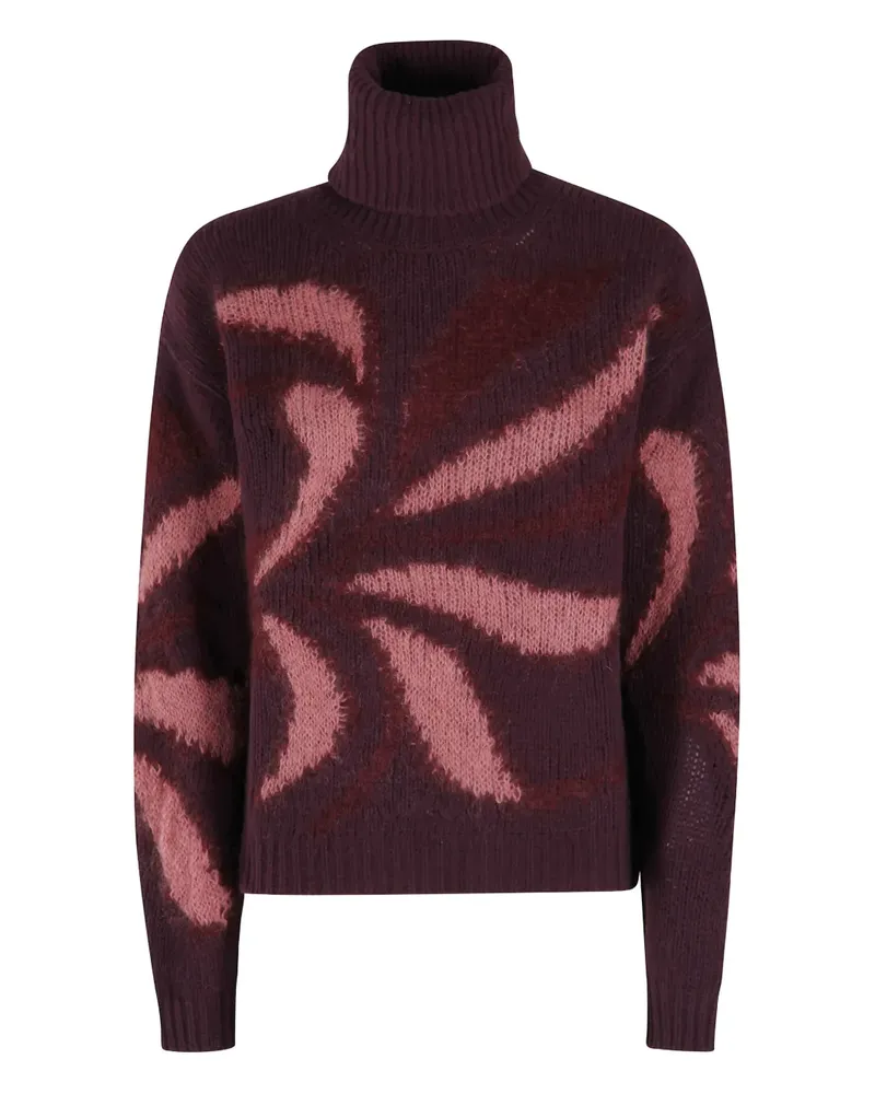 Roberto Collina Gemusterter Rollkragenpullover - Violett Violett