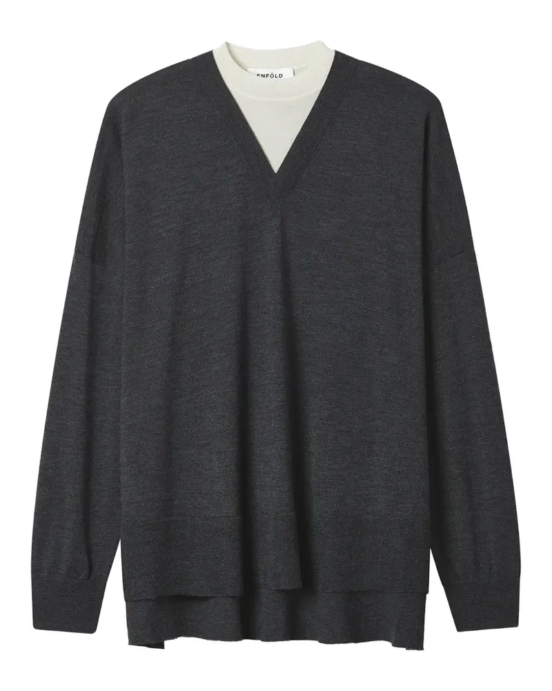 ENFÖLD V-neck long-sleeved knitwear - Grau Grau