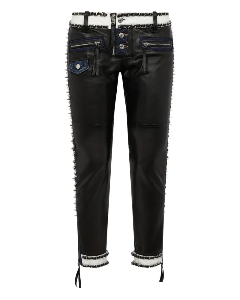 Dsquared2 Bikerhose mit Nieten - Schwarz Schwarz