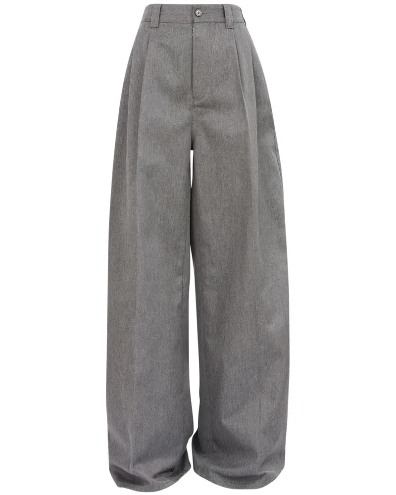 Maison Margiela Twill-Hose mit Faltendetail - Grau Grau