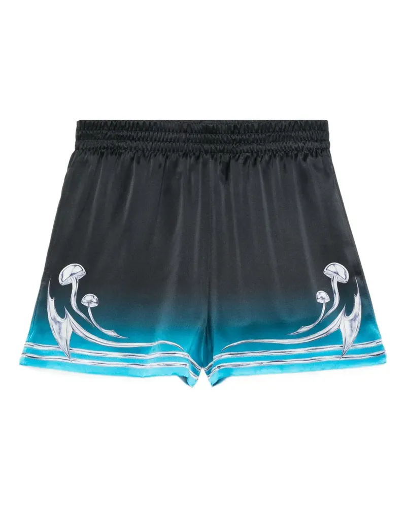 Casablanca Paris mushroom-print elastic-waist shorts - Blau Blau