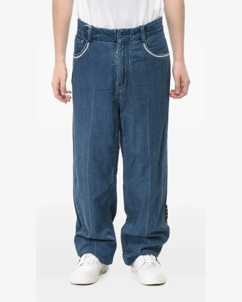 OFF-WHITE embroidered jeans - Blau Blau