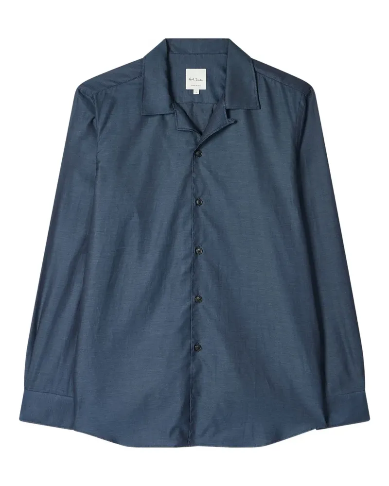 Paul Smith Hemd mit kubanischem Kragen - Blau Blau