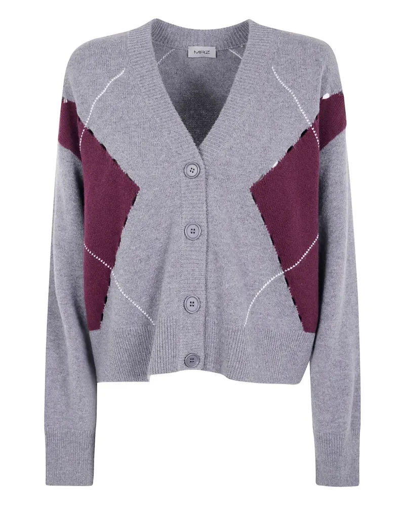 MRZ Cardigan mit Argyle-Muster - Grau Grau