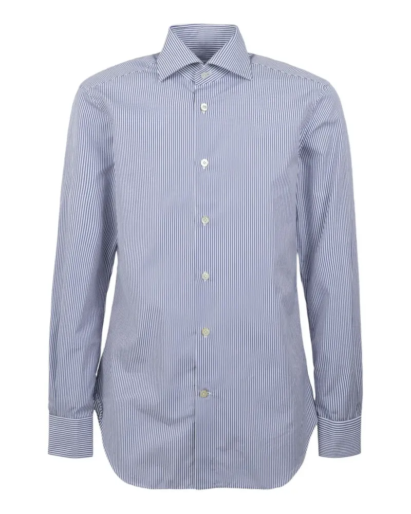 Kiton striped long-sleeve shirt - Blau Blau