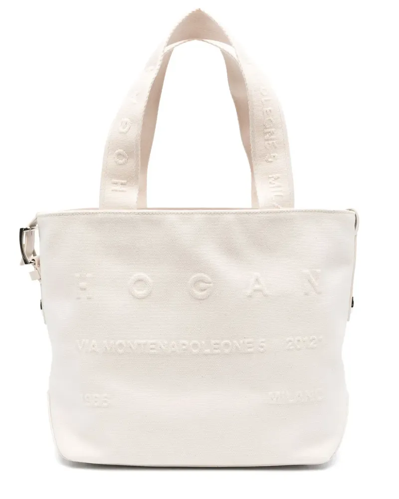 Hogan Mittelgroße Script Tote Bag - Weiß Weiß