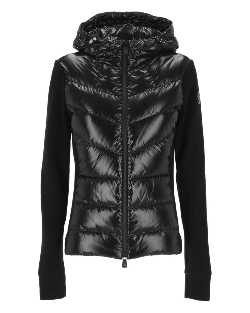 Moncler knit-sleeves hooded jacket - Schwarz Schwarz