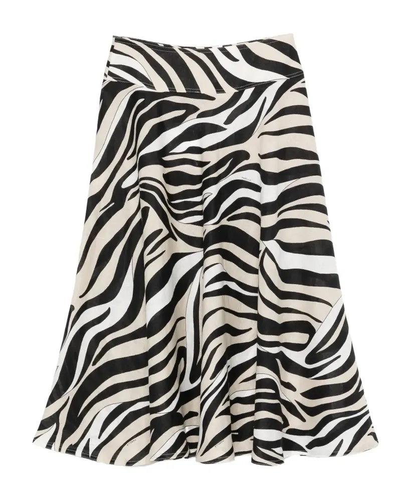 MARELLA zebra print midi skirt - Schwarz Schwarz