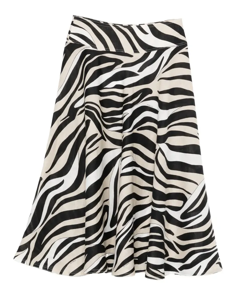 MARELLA zebra print midi skirt - Schwarz Schwarz