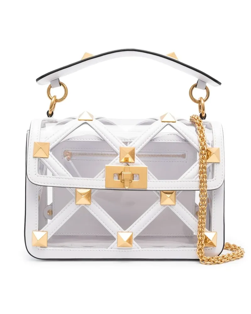 Valentino Garavani Mittelgroße Roman Stud Schultertasche - Weiß Weiß
