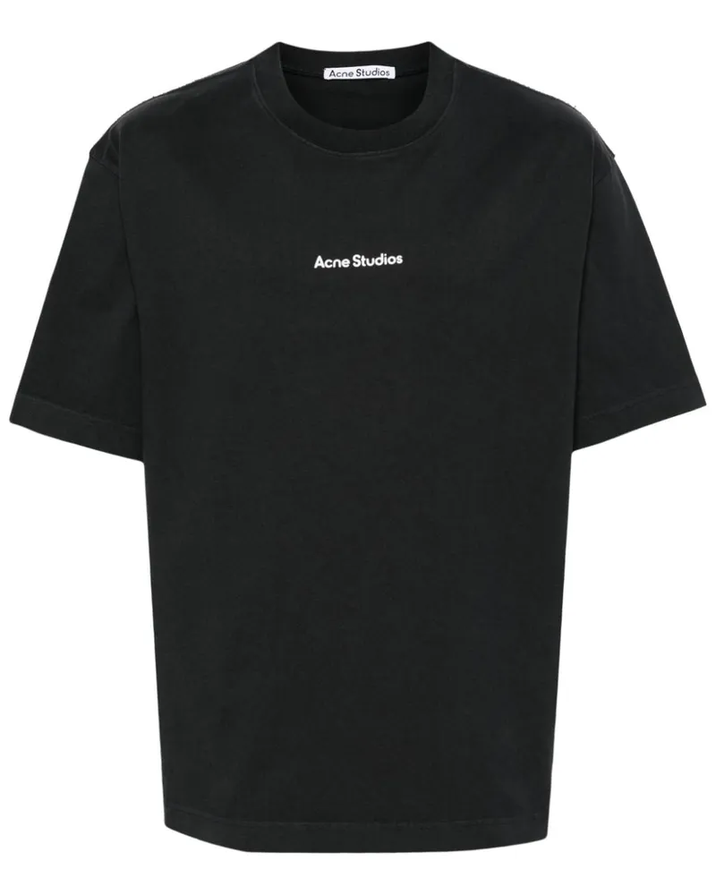 Acne Studios T-Shirt mit Logo-Print - Schwarz Schwarz