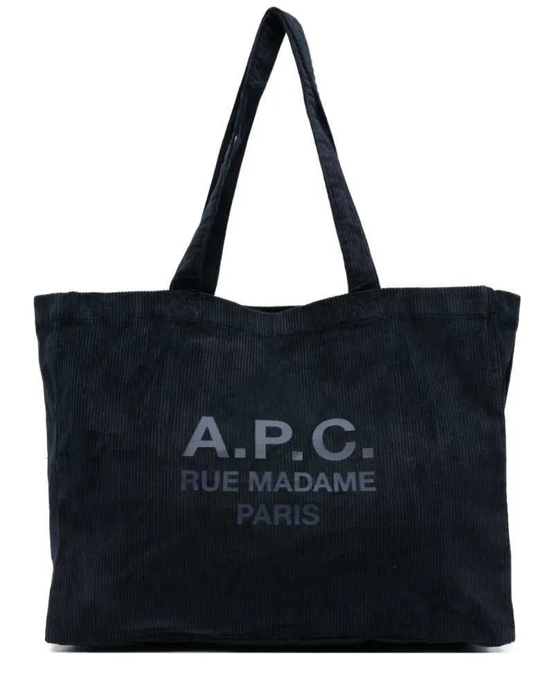 A.P.C. Tote Bag aus Cord - Blau Blau