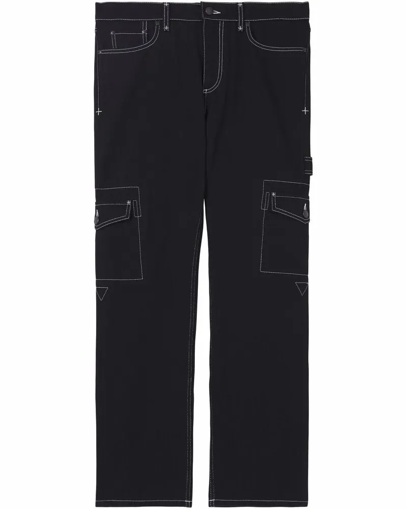 Burberry Straight-Leg-Jeans mit Kontrastnähten Schwarz