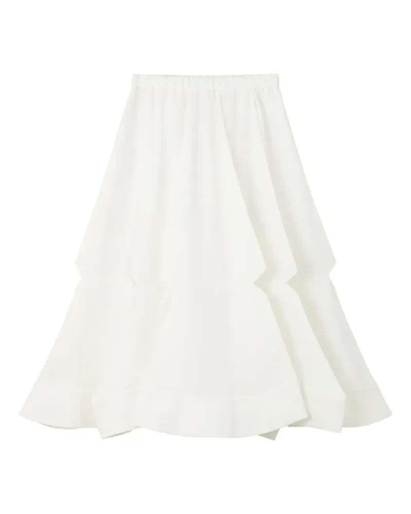 ENFÖLD cutout-detail pleated midi skirt - Weiß Weiß