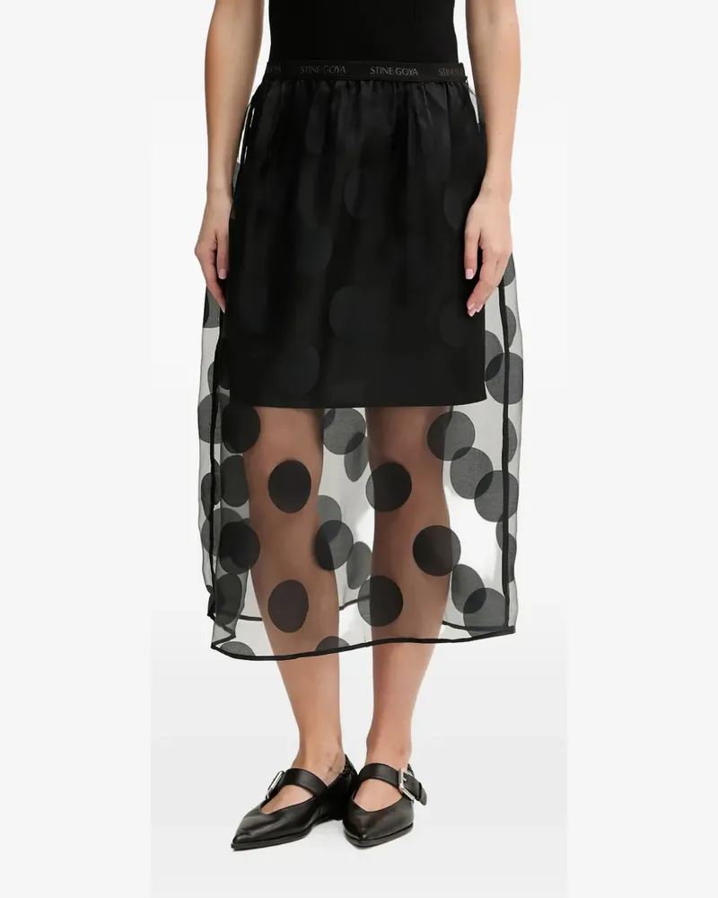 Stine Goya polka-dot midi skirt - Schwarz Schwarz