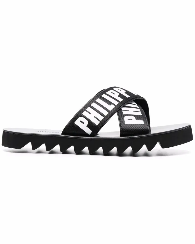Philipp Plein TM Gummy Pantoletten - Schwarz Schwarz