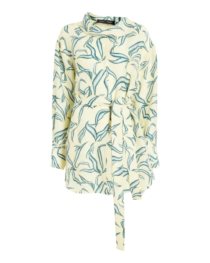 Proenza Schouler Lalia leaf-print mini dress - Nude Nude