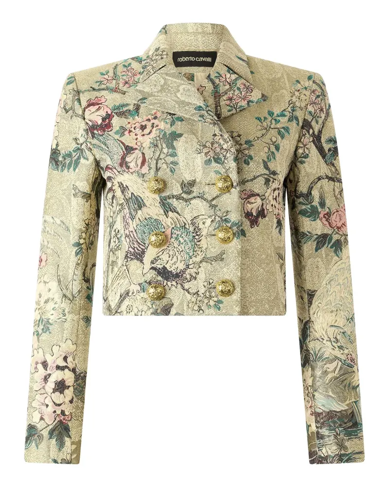 Roberto Cavalli Doppelreihige Pheasant Floral Jacke - Nude Nude