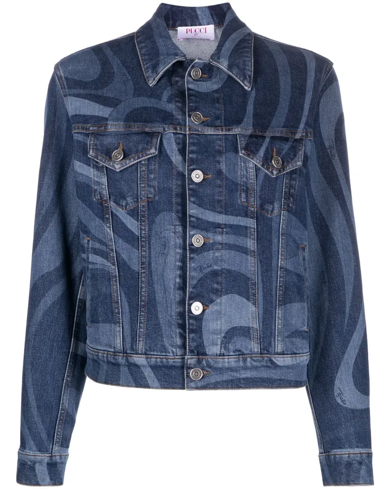 Emilio Pucci Swirl Jeansjacke - Blau Blau
