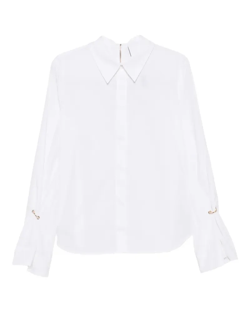 Erika Cavallini ring-detail flared-sleeve shirt - Weiß Weiß