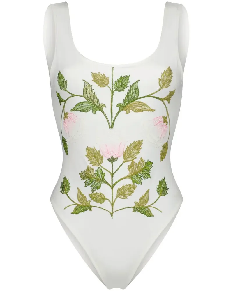 Giambattista Valli Badeanzug mit Stickerei - Weiß Weiß