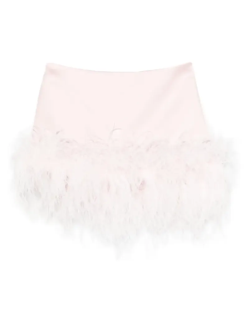 Retrofête Florriette Minirock mit Federbesatz - Rosa Rosa