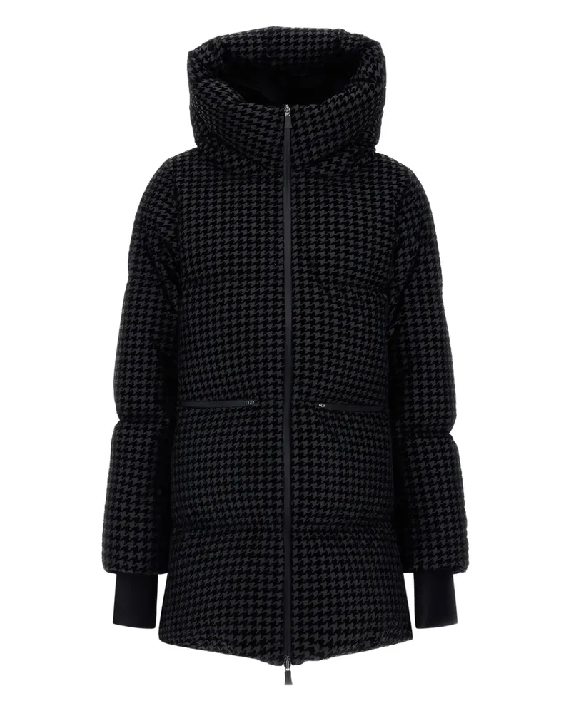 Herno Gesteppte Jacke mit Hahnentrittmuster - Schwarz Schwarz