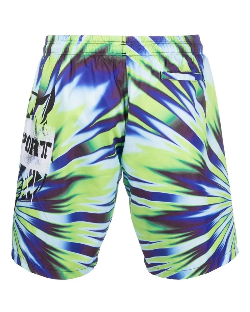 Philipp Plein Badeshorts mit Tiger-Print - Grün Grün
