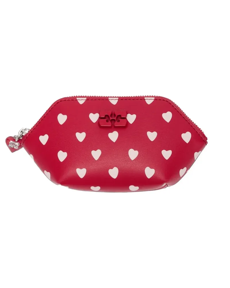 Ganni Portemonnaie mit Herz-Print - Rot Rot