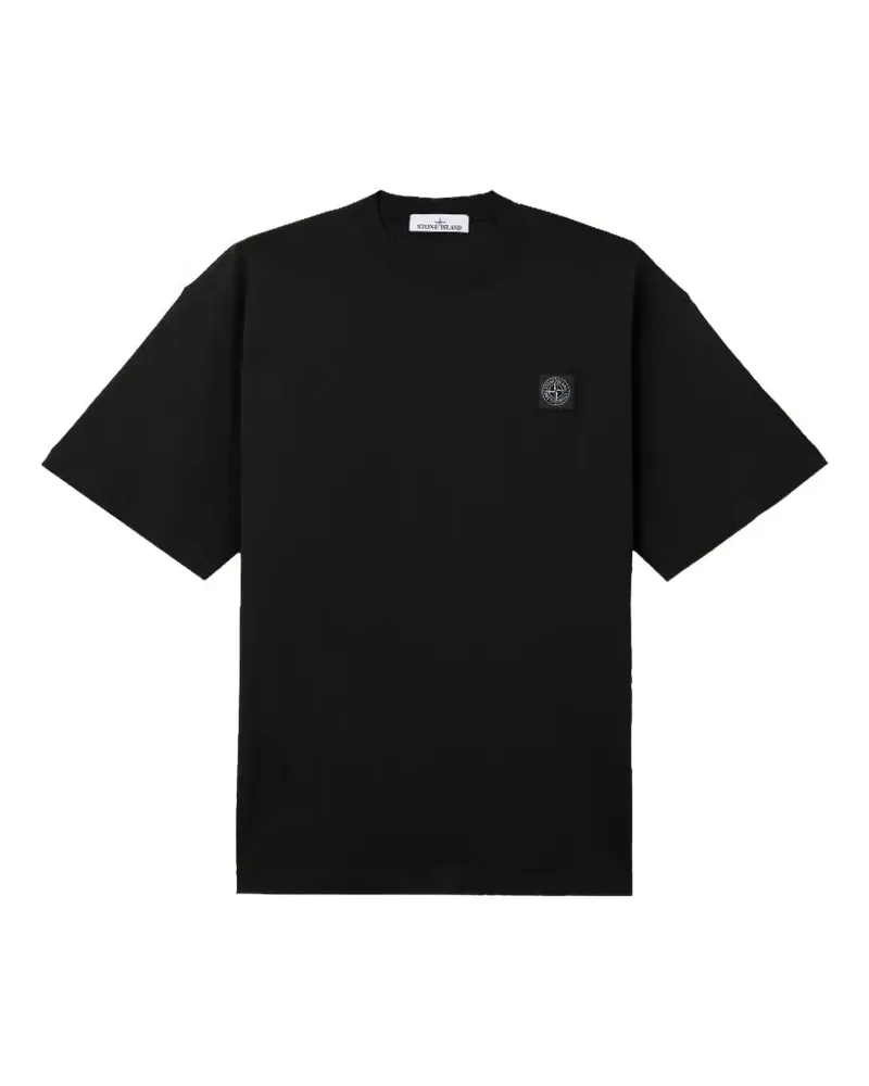 Stone Island 2100030 T-Shirt aus gekämmter Bio-Baumwolle - Schwarz Schwarz