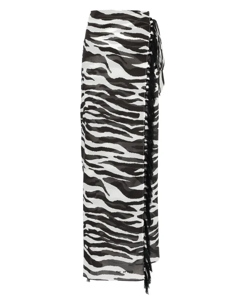 ATTICO Pareo mit Animal-Print - Schwarz Schwarz
