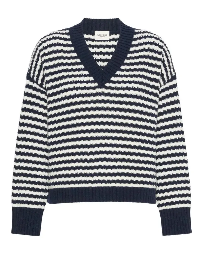 Max Mara Spiga loose-jumper in wool yarn - Blau Blau