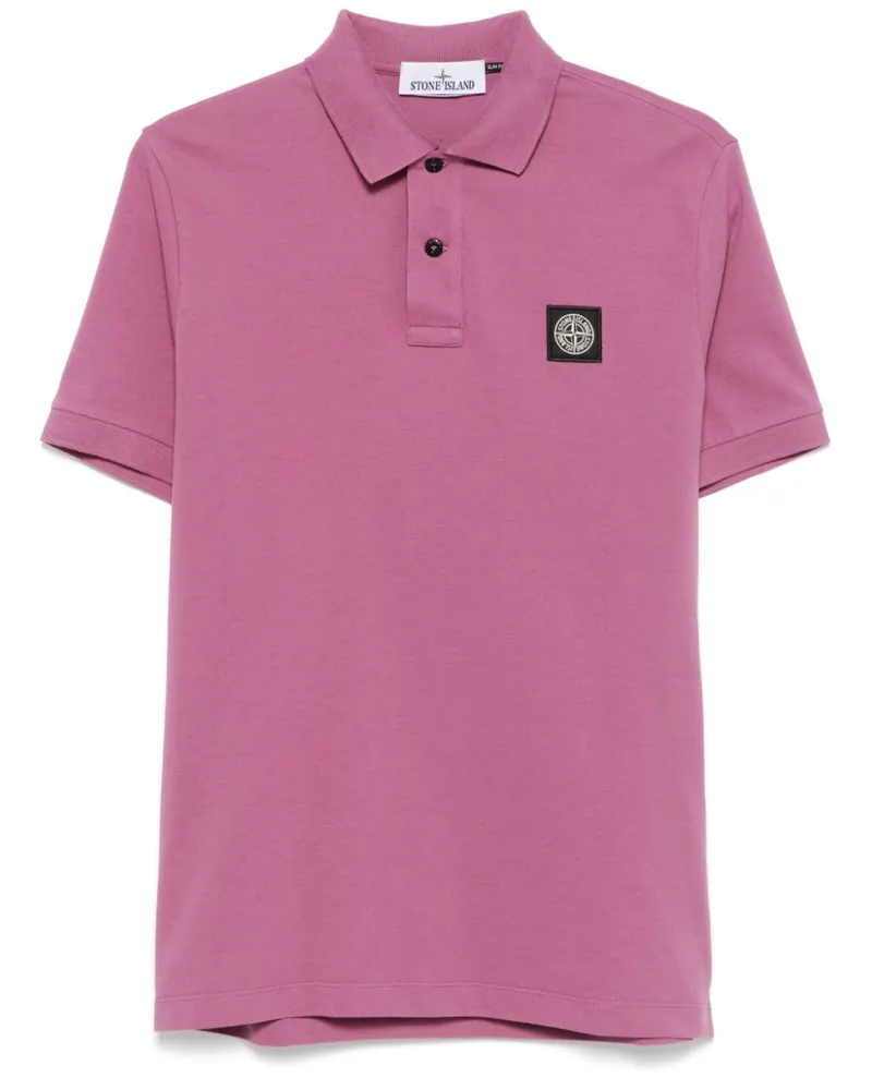 Stone Island Poloshirt mit Kompass-Patch - Rosa Rosa