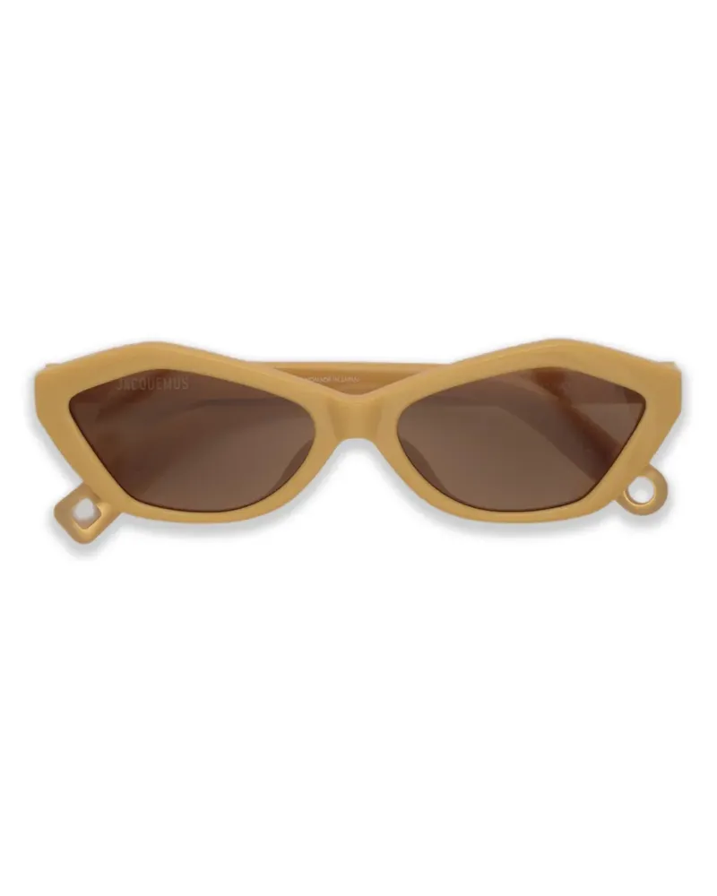 Jacquemus Sonnenbrille mit geometrischem Gestell - Nude Nude