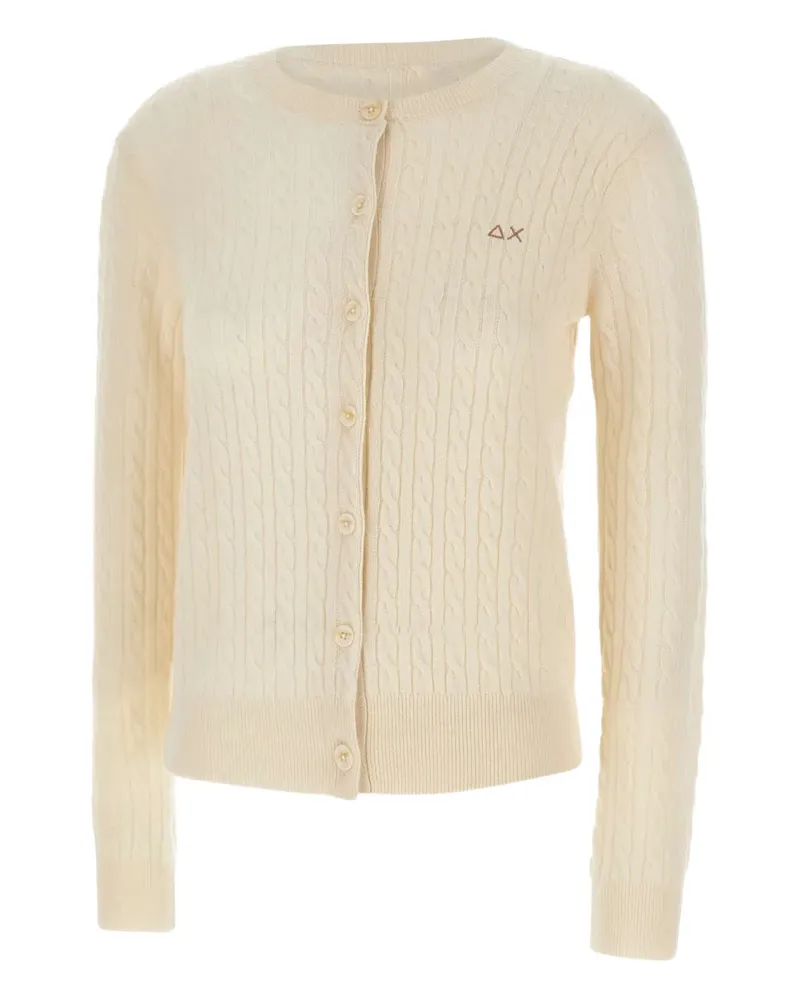 Sun68 Cardigan mit Zopfmuster - Nude Nude