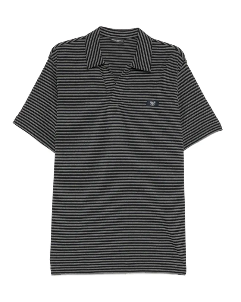 Emporio Armani striped polo shirt - Schwarz Schwarz
