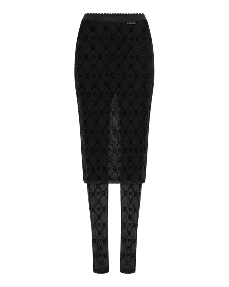 Marine Serre Mesh-Hose mit Monogramm - Schwarz Schwarz