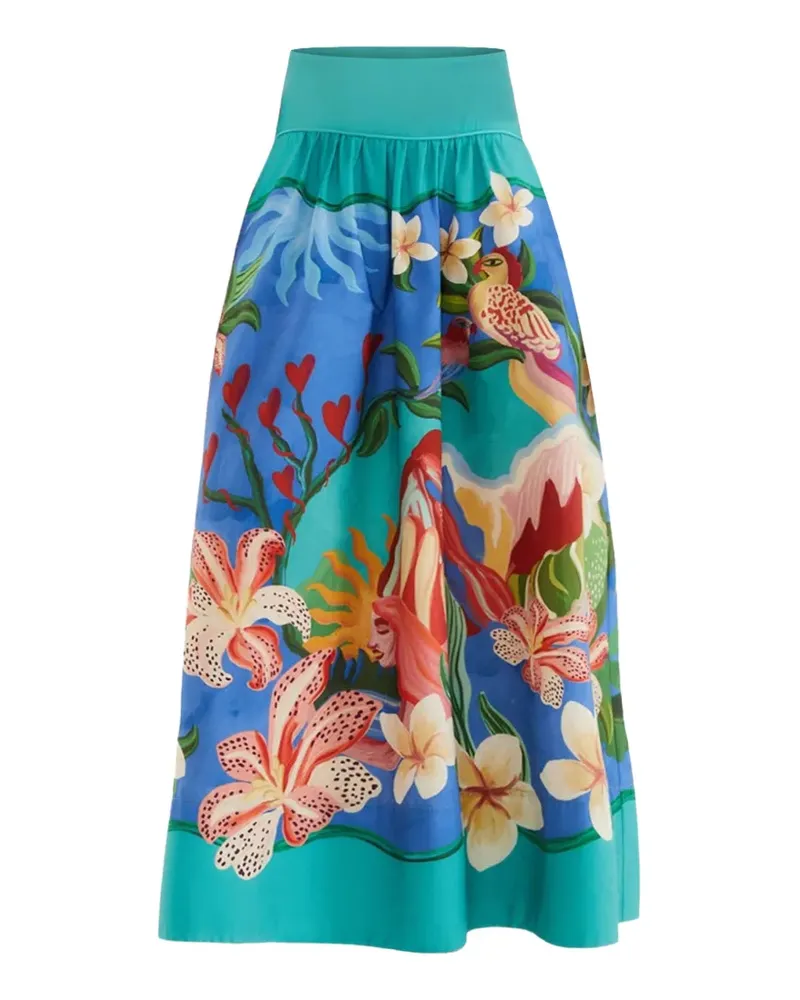 FARM Rio Garden of Life midi skirt - Blau Blau