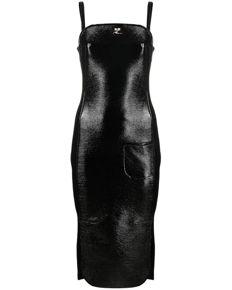 Courrèges Kleid mit Einsätzen - Schwarz Schwarz