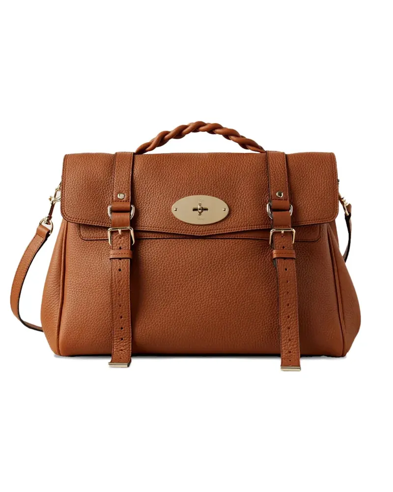 Mulberry Große Alexa Satchel-Tasche mit Flechthenkel - Braun Braun