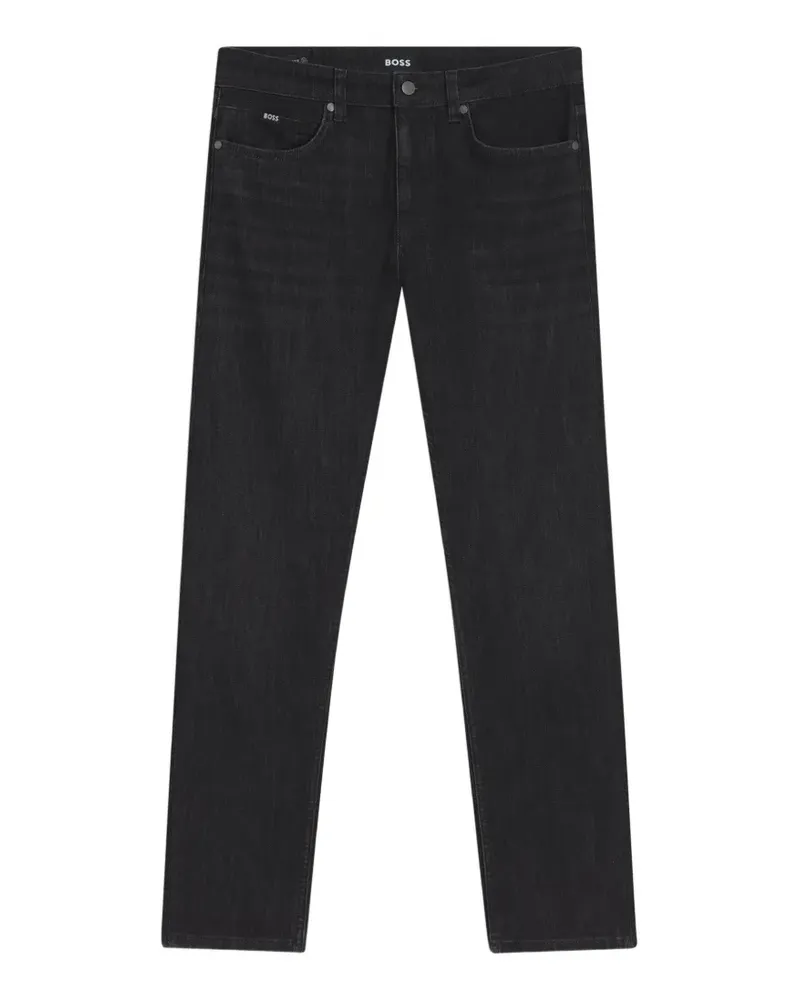 HUGO BOSS Jeans mit Logo-Schild - Schwarz Schwarz