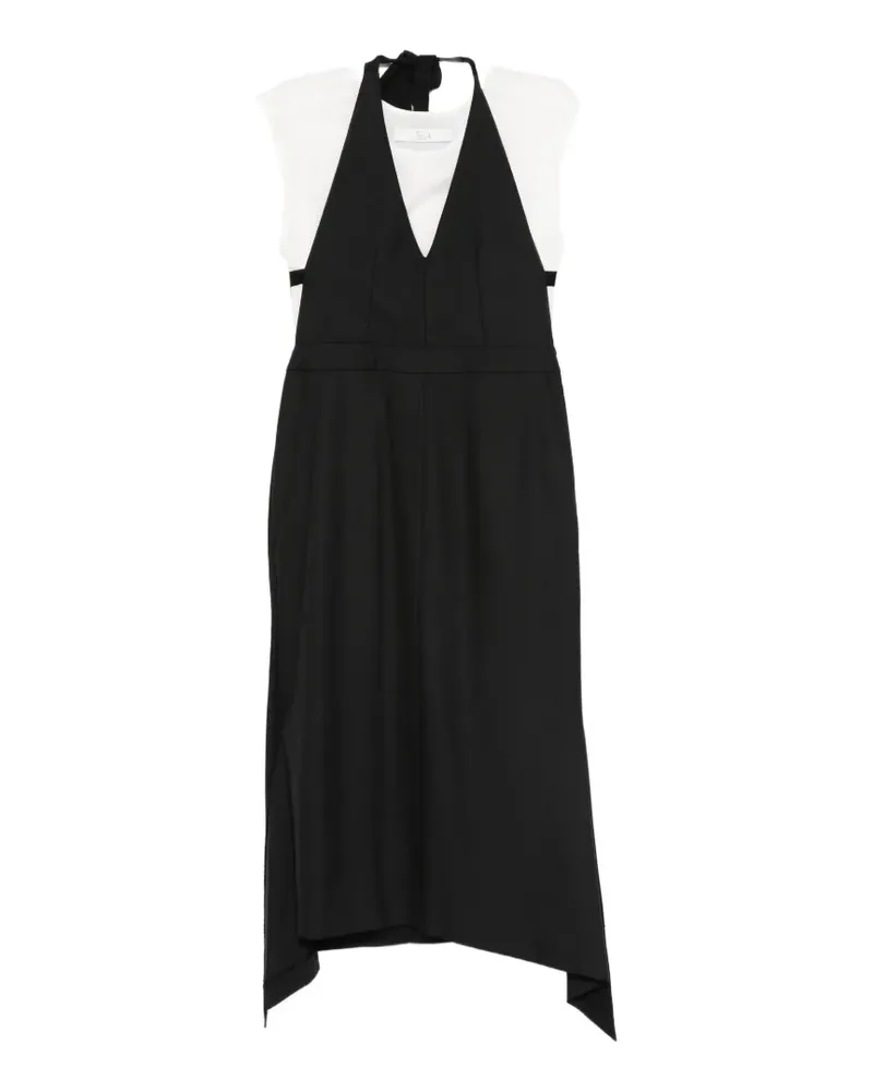 TELA Minikleid mit V-Ausschnitt - Schwarz Schwarz