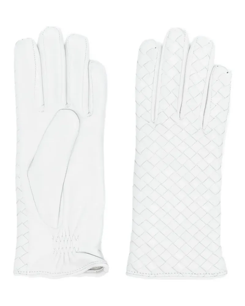 Manokhi Gewebte Handschuhe aus Leder - Weiß Weiß